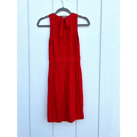 Kate Spade Women's Red Crepe Tie Back Unlined Mini Dress Size‎ 2 - Picture 2 of 5